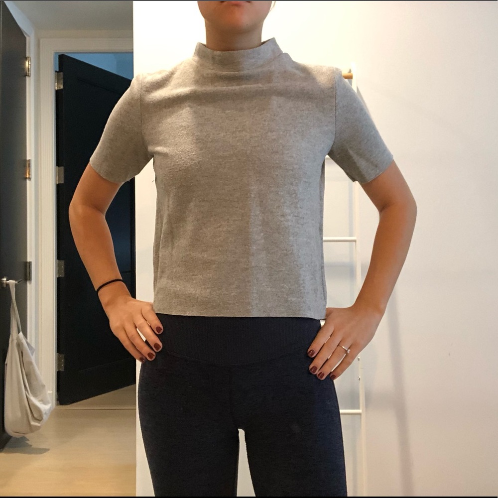 ZARA Short Sleeve Sweater in Gray